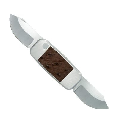 Medio - Stainless Steel With Brown Ostrich In-Lay