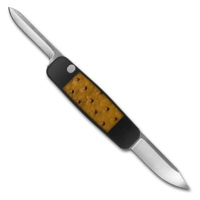 Piccolo - Black Aluminum with Tan Ostrich In-Lay